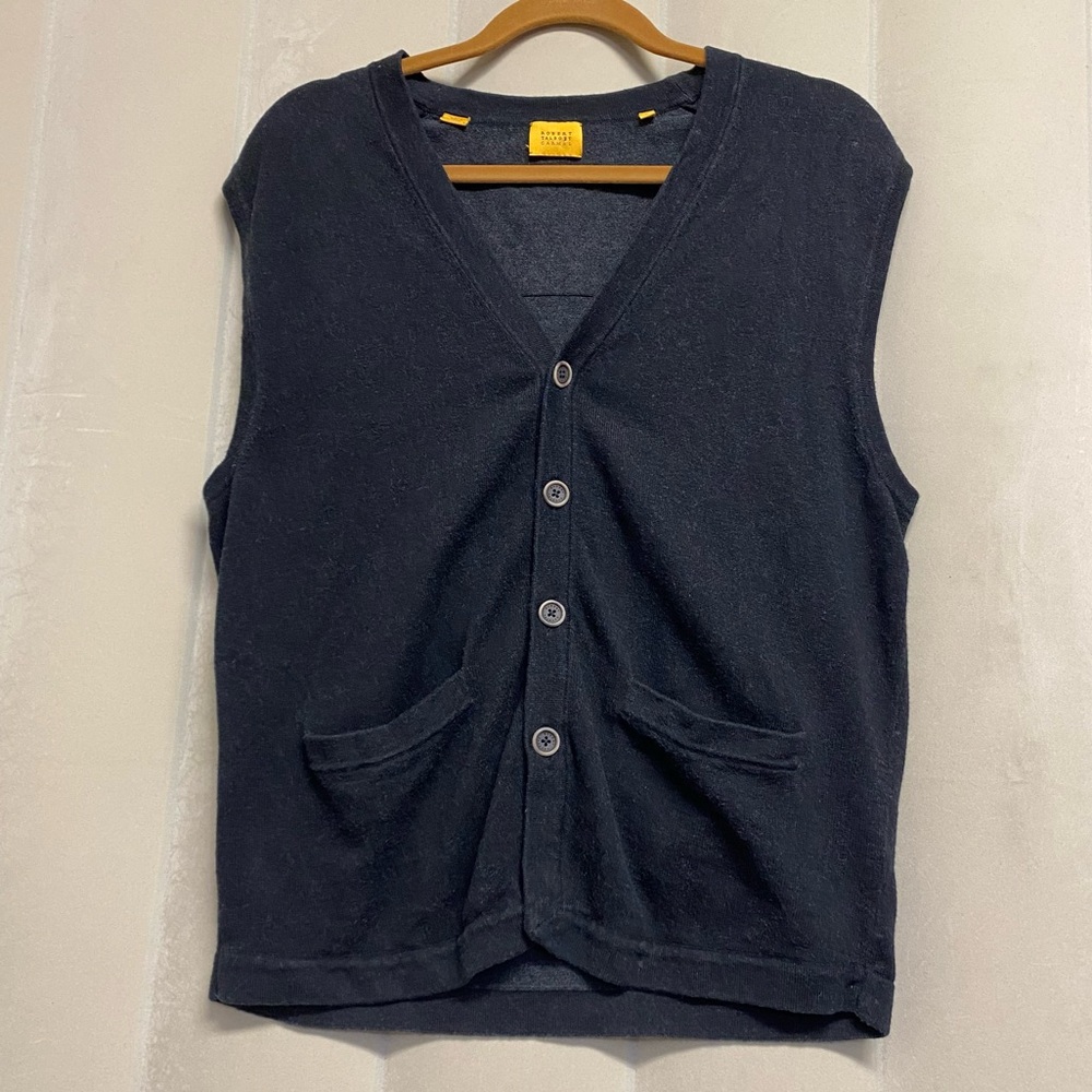 Robert Talbott Carmel Men’s Vest Sleeveless Cardigan Medium Silk Cashmere Cotton